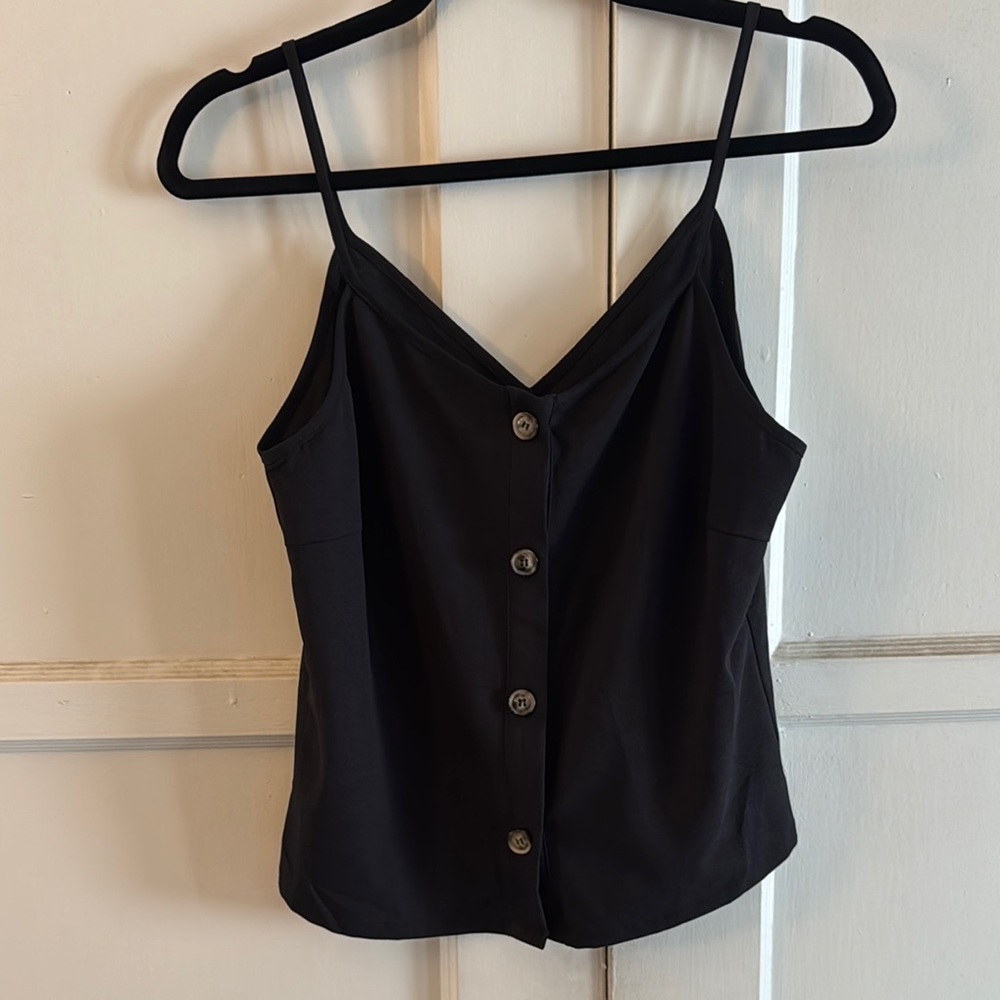 Black Button-Up Women's Top